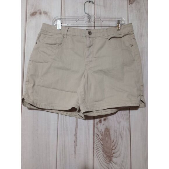 Gloria Vanderbilt Shorts Ladies 14 Denim Tan The Perfect Fit‎ - Picture 1 of 7